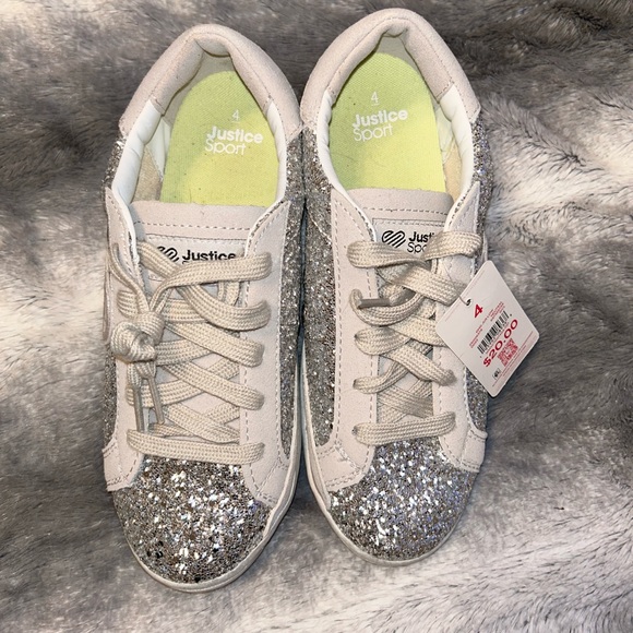 Justice Shoes Girls Nwt Justice Glitter Sparkle Sequin Tennis Shoes Sneakers Poshmark
